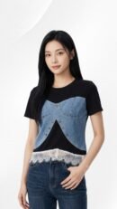 Lace Denim Top Ophelia