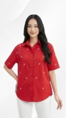 Atasan Rose Lengan Pendek