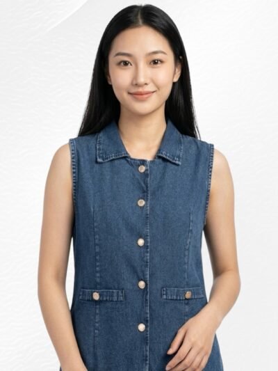 Marlene Denim Sleeveless Top