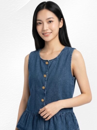Leona Denim Sleeveless Top