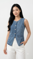 Disha Denim Sleeveless Top