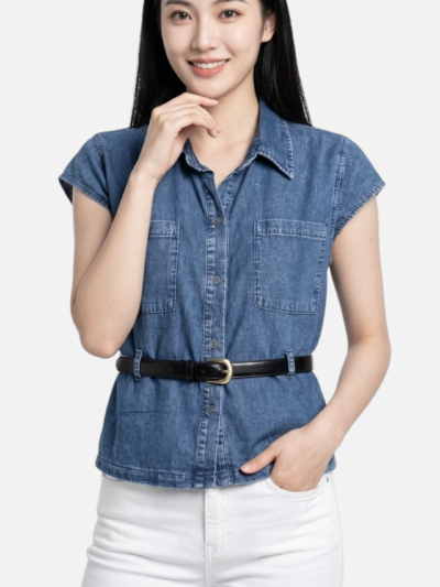 Kemeja Zella Short Sleeve Denim