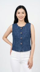 Leony Denim Sleeveless Top