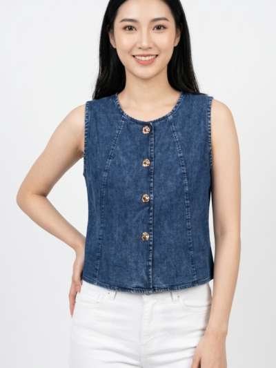 Leony Denim Sleeveless Top