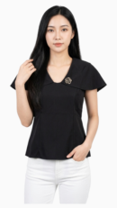 Blouse Rose Peplum Cape